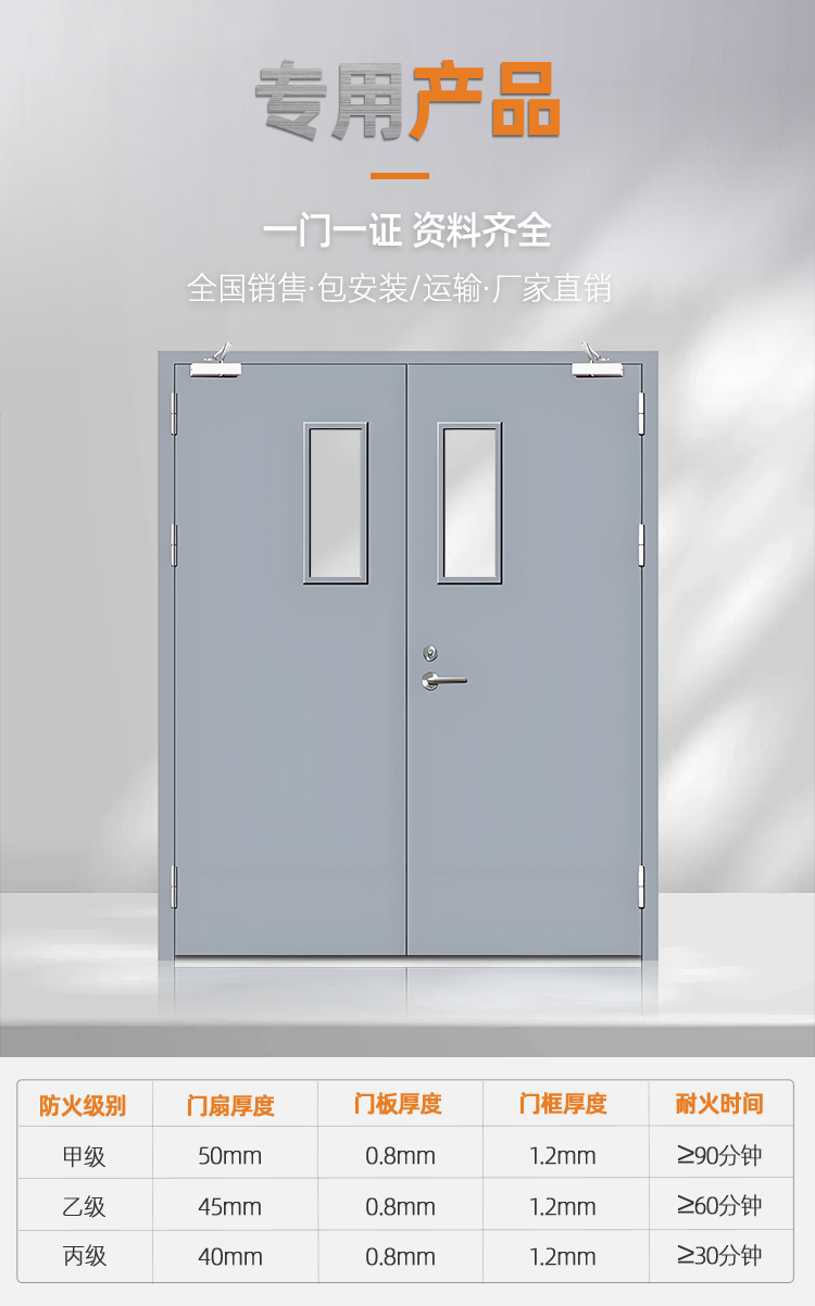 不锈钢玻璃防火门